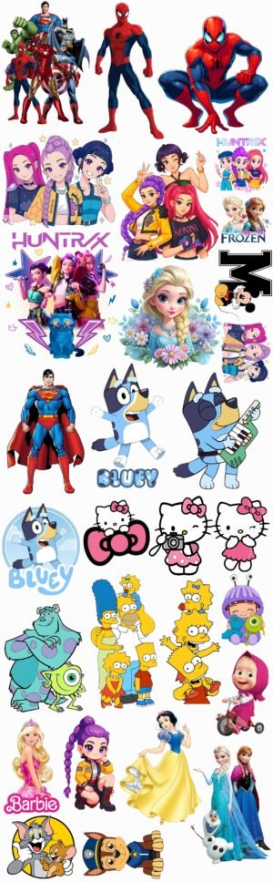 Paño DTF Textil Personajes Mix
