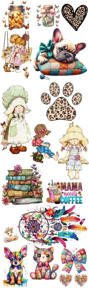 Paño DTF Textil Vintage Girl